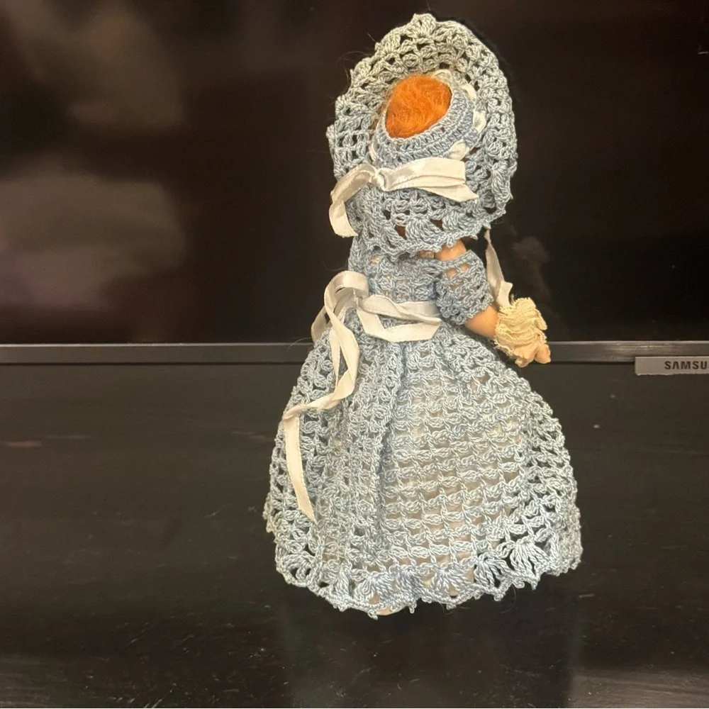 1950s Plastic Dolls in Crocheted Dresses with Underskirts, Panties, and Hats /